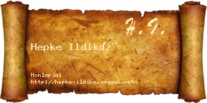 Hepke Ildikó névjegykártya